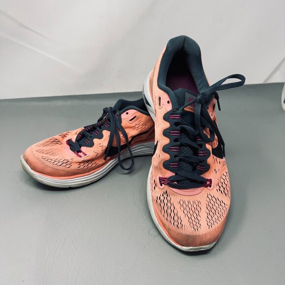 Nike Lunarglide 5 Shoes Womens Size 8.5 Peach Black Dynamic Support Running - Picture 1 of 9